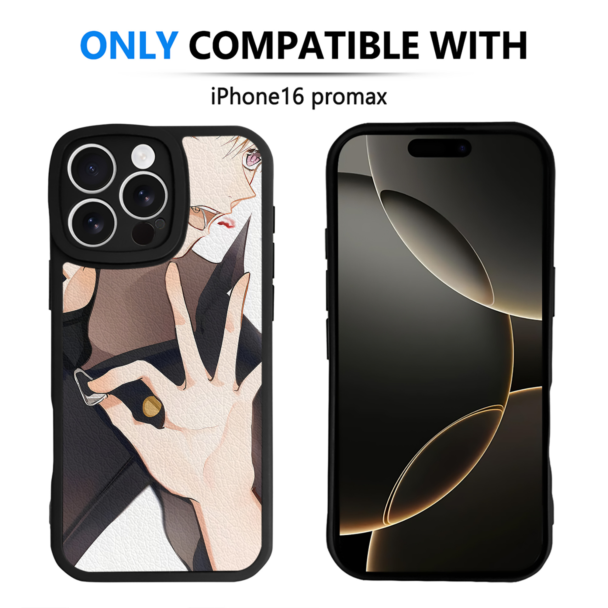 （画像用） 呪術廻戦 Jujutsu Kaisen 【iPhone 16シリーズ対応】シリコンスマホケース（レザー調） 材質：シリコン